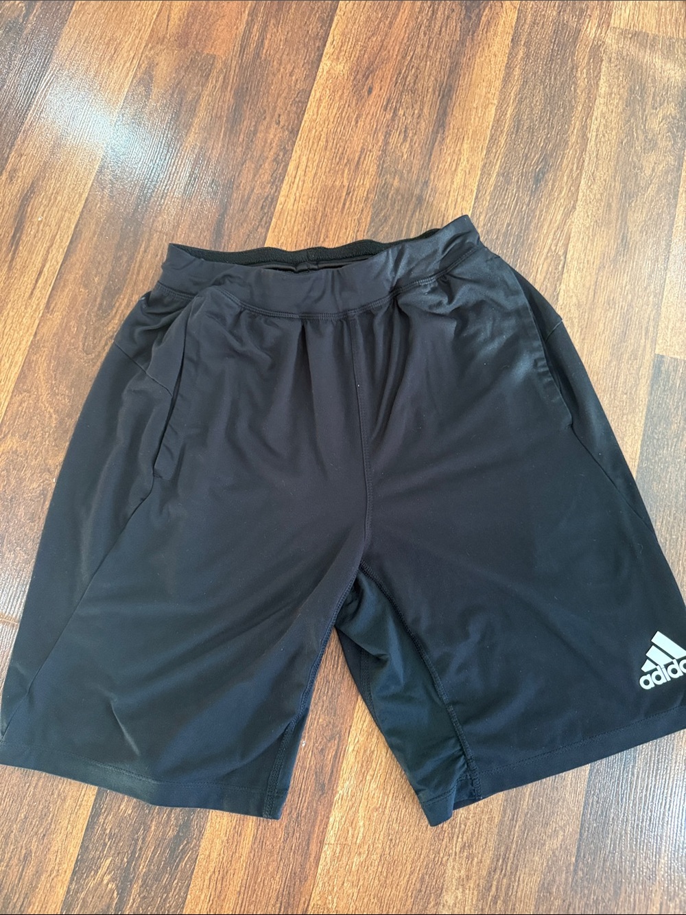 adidas Men’s Black Athletic Training Shorts with Logo